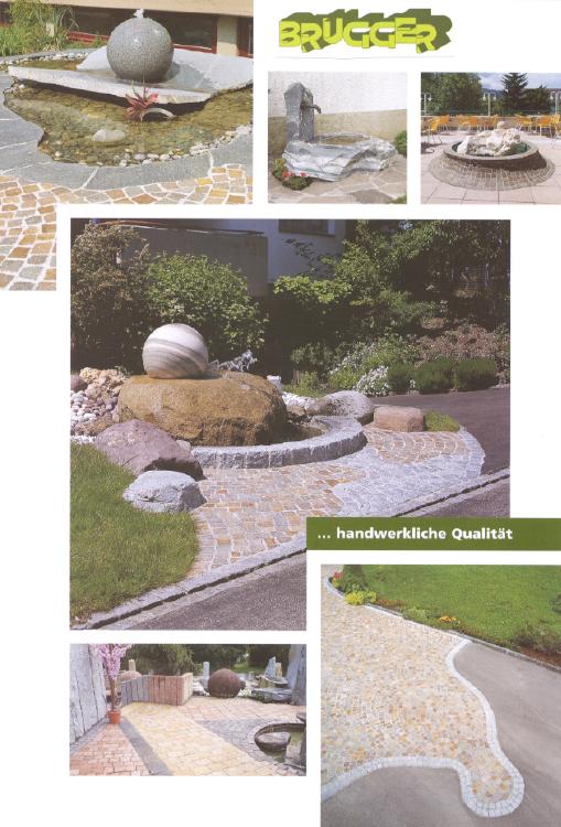 Prospekt 4 von Pflastersteinen mit Brunnen kombiniert